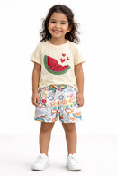 Conjunto Camila SHORT ESTAMPADO CONFORTÁVEL + CAMISETA MODERNA