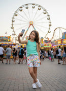 Conjunto Luana SHORT ESTAMPADO CONFORTÁVEL + CAMISETA CANELADA