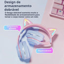 FONE DE OUVIDO GATINHO - Bluetooth e design de orelhas de gatinho com LED