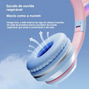 FONE DE OUVIDO GATINHO - Bluetooth e design de orelhas de gatinho com LED