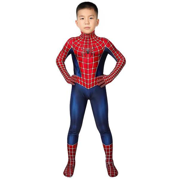 Fantasia Crianças Homem Aranha Clássico Tobey com Lentes Acrílico Infantil Para Traje Festas e Aniversários