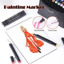 Marcador de ponta dupla oleosa de 24/36/48/60/80 cores, material escolar para estudantes, papelaria